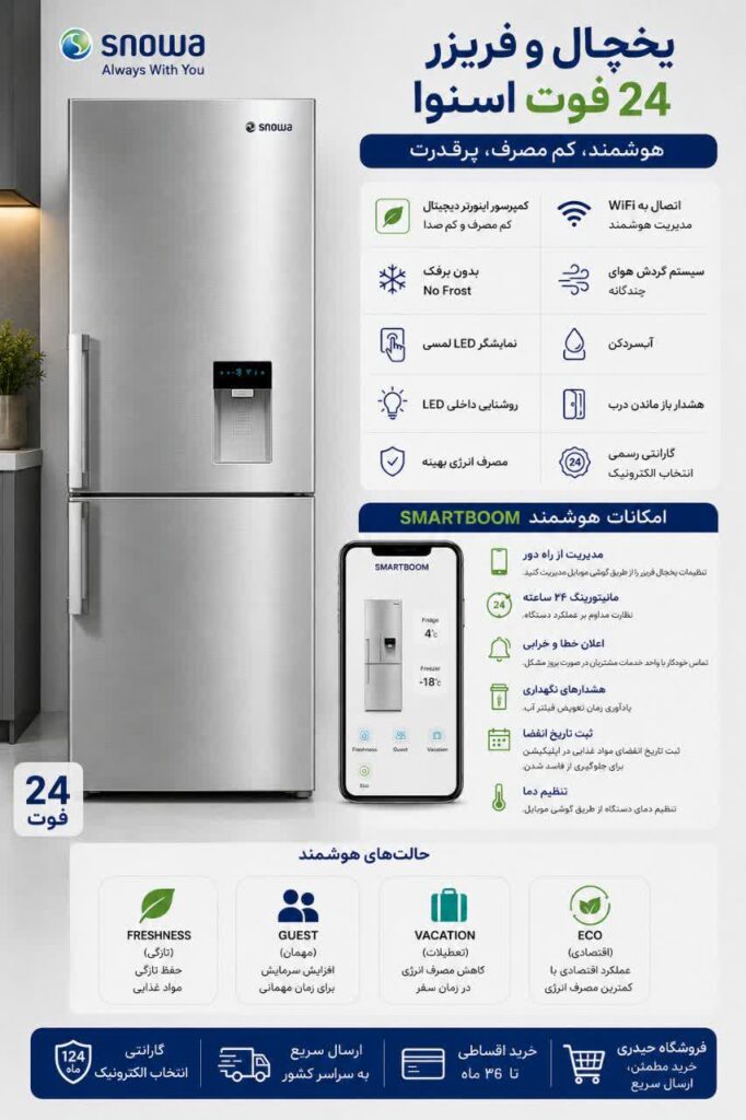 یخچال و فریزر 24 فوت اسنوا