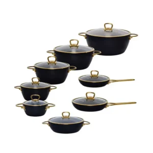 سرویس قابلمه 16 پارچه ام جی اس مدل ماینز رنگ رزگلد